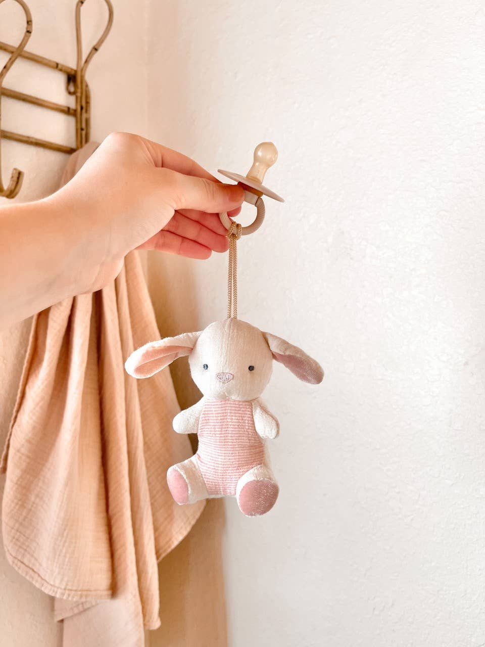 Natural Rubber Pacifier & Lovey Animal: Bunny