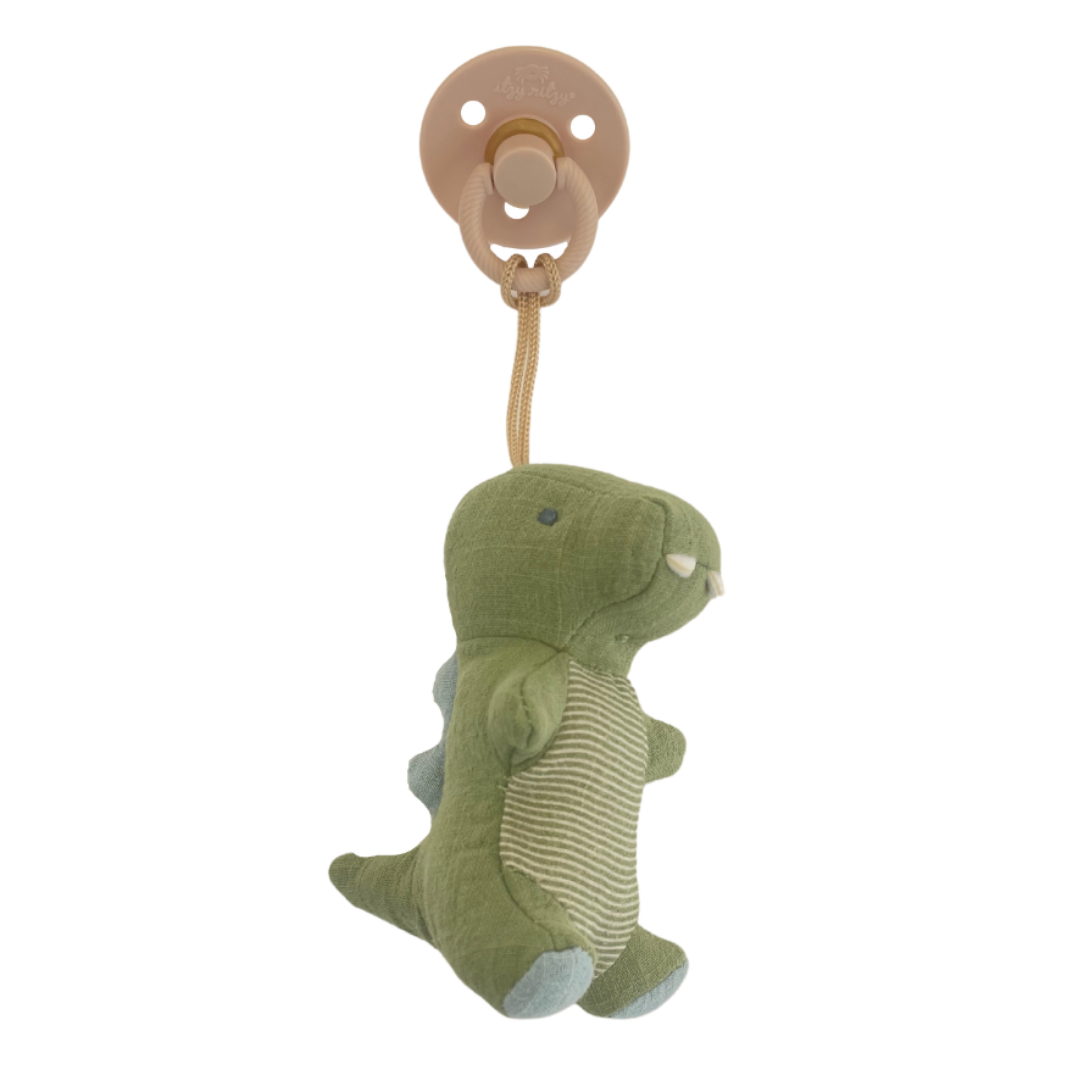 Natural Rubber Pacifier & Lovey Animal: Dino