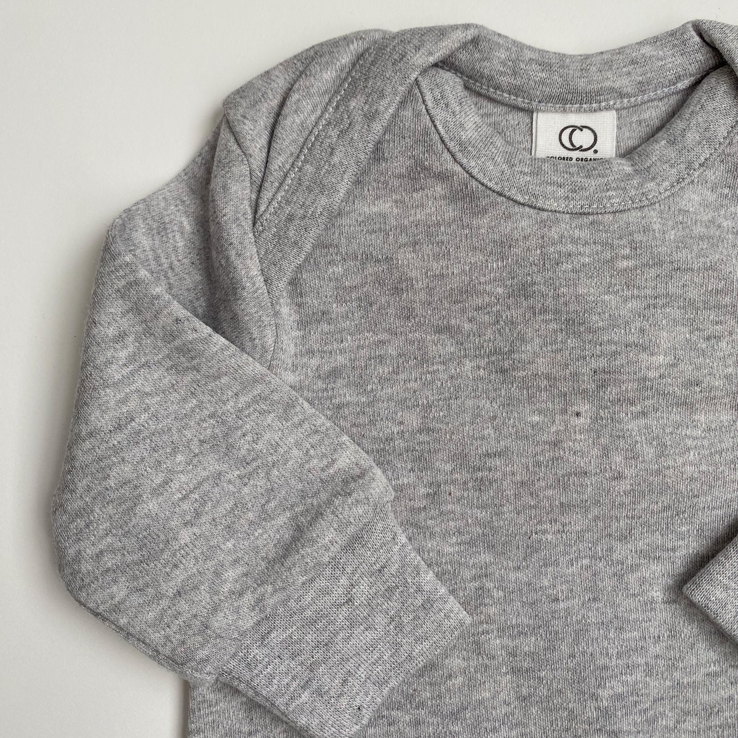 Baby Long Sleeve Romper, Heather Grey