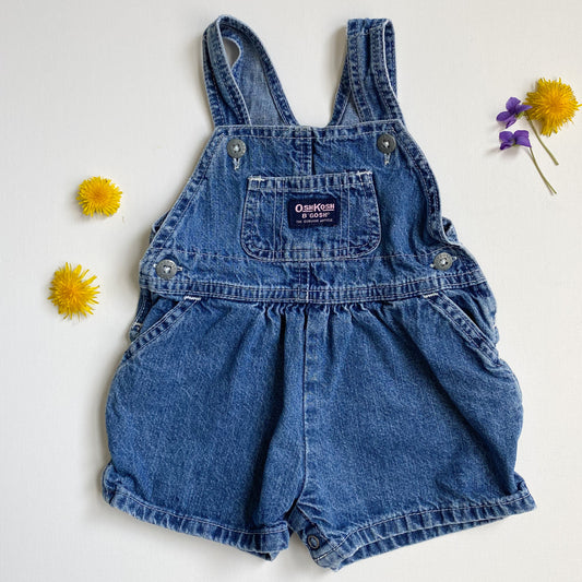 Vintage Osh Kosh Denim Short Overalls 12-18M