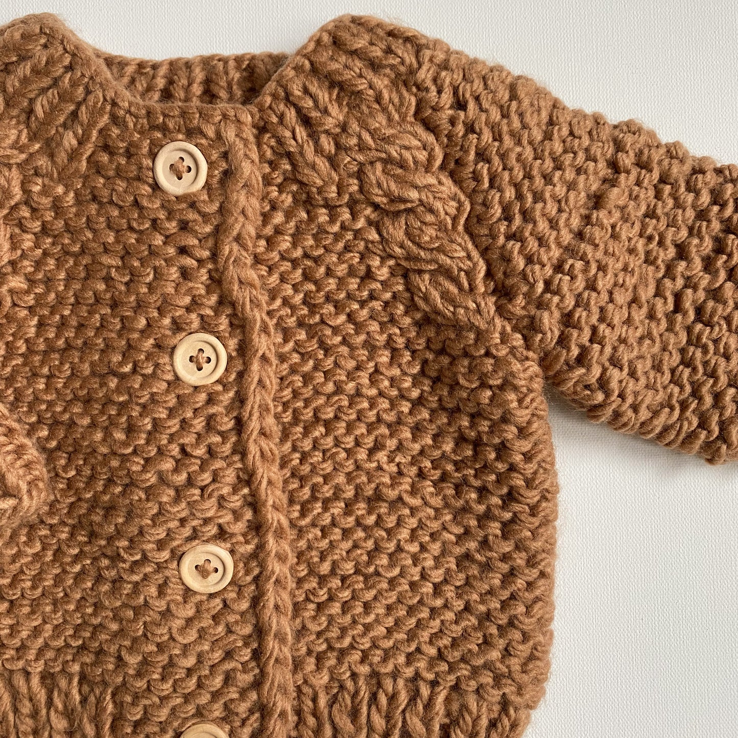 Hand Knit Cardigan, Pecan