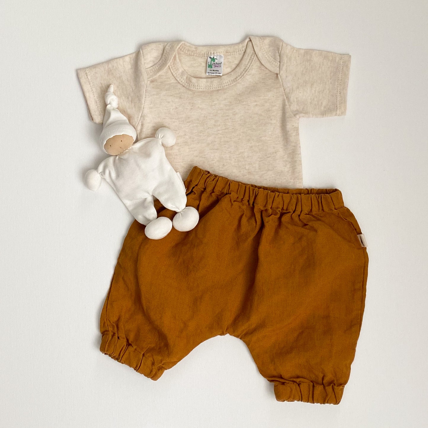 Linen Baby Harem Pants, Mustard