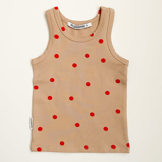 Coral Polka Dot Tank