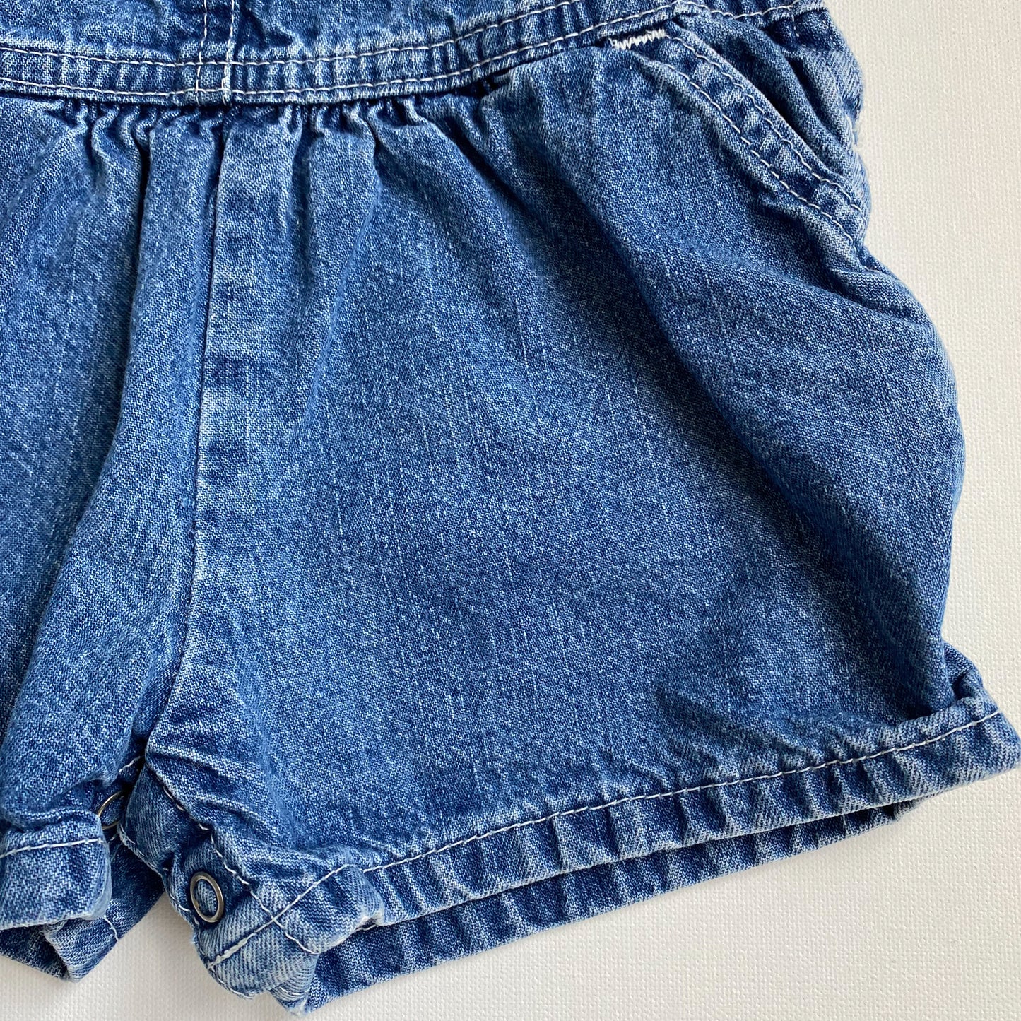 Vintage Osh Kosh Denim Short Overalls 12-18M
