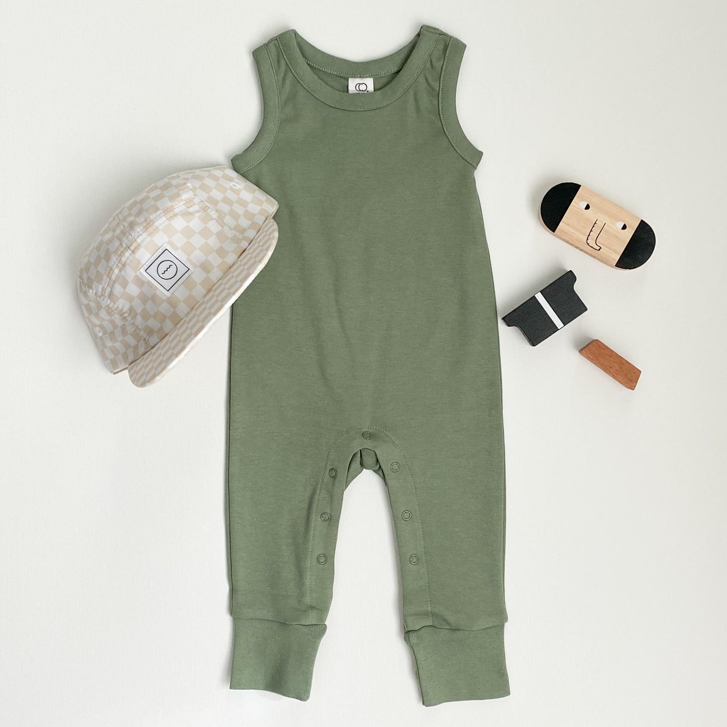 Baby Tank Romper, Green