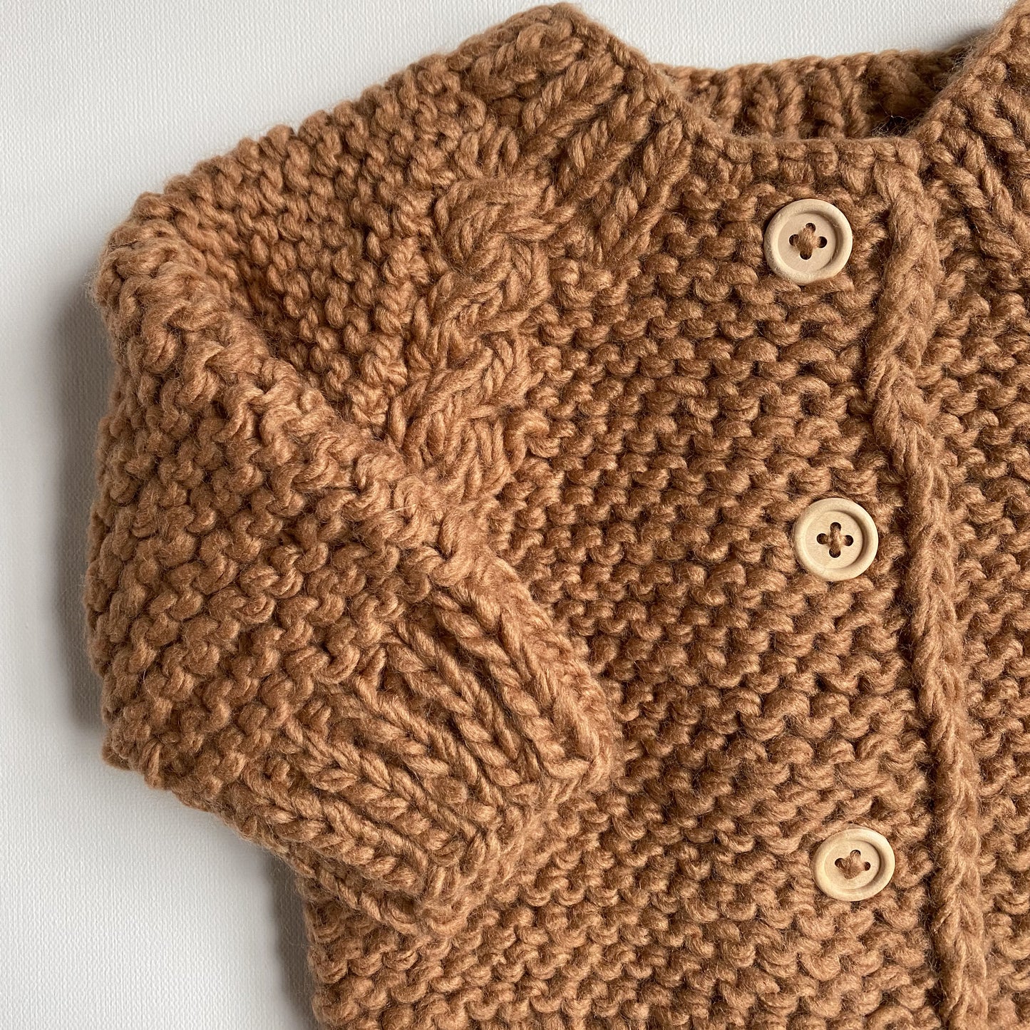 Hand Knit Cardigan, Pecan