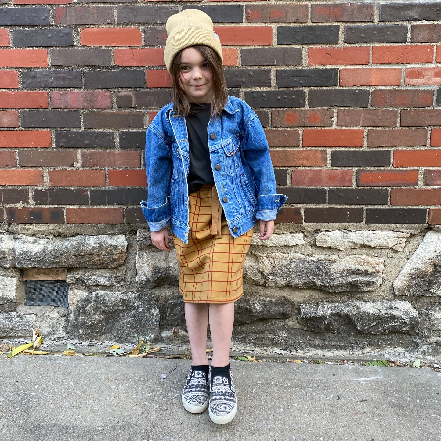 Sweat Skirt, Grid