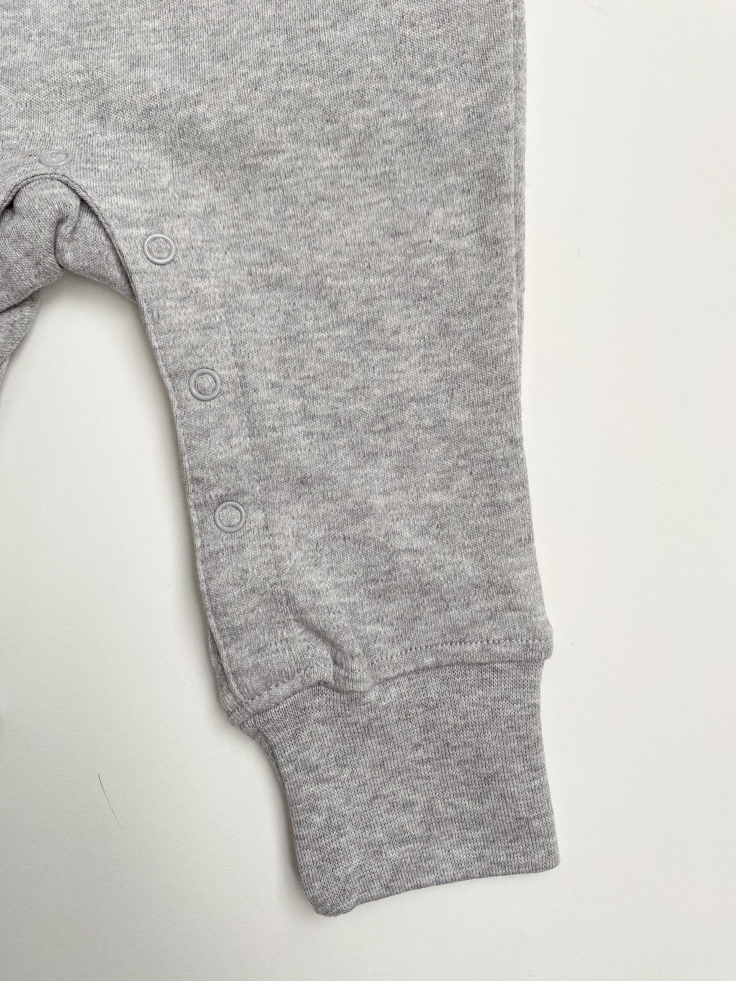Baby Long Sleeve Romper, Heather Grey