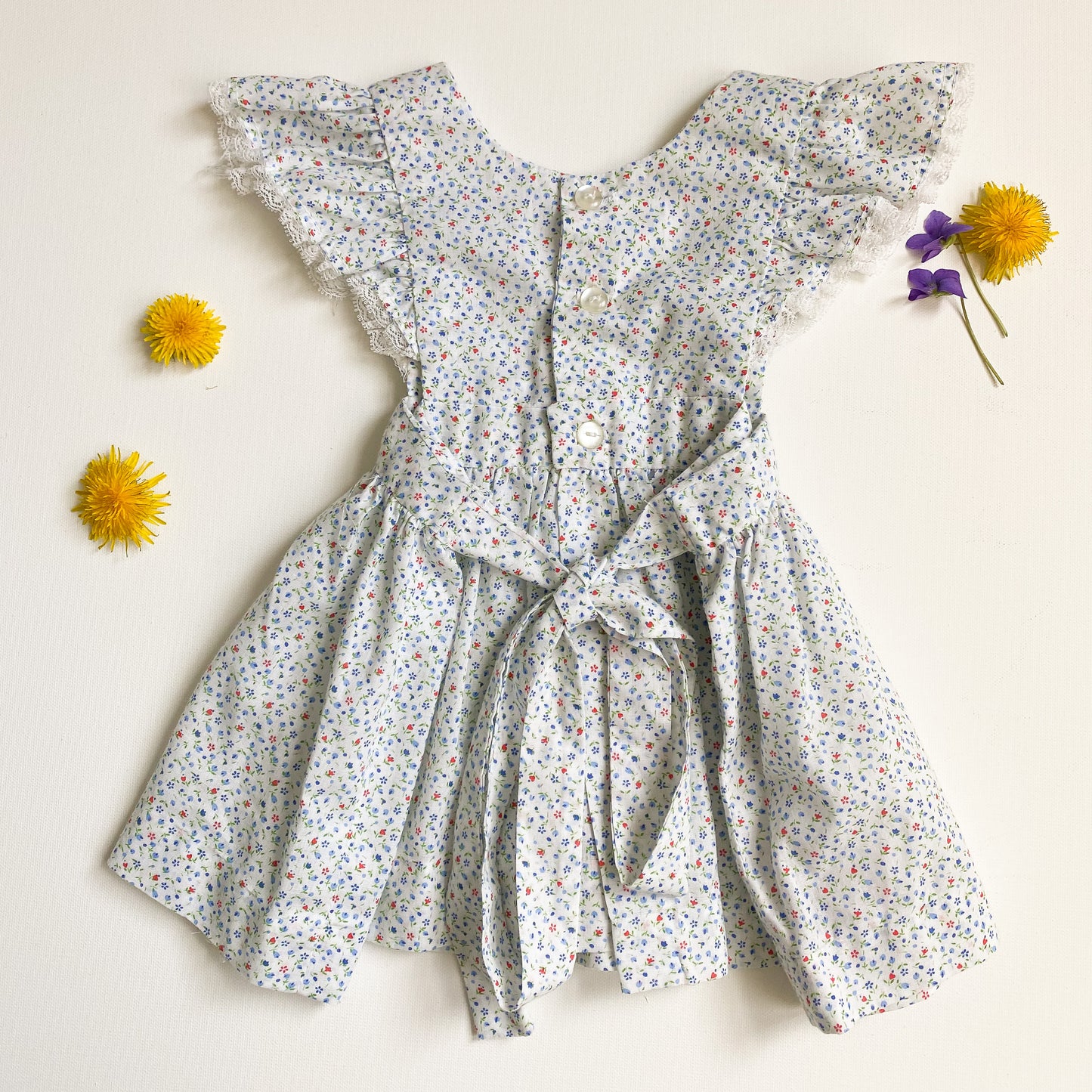 Vintage Floral Print Dress 18-24M