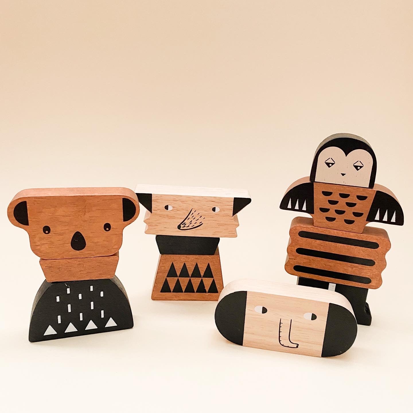 Wooden Animal Totem Tower