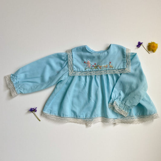 Vintage Embroidered Baby Blouse 12-18M