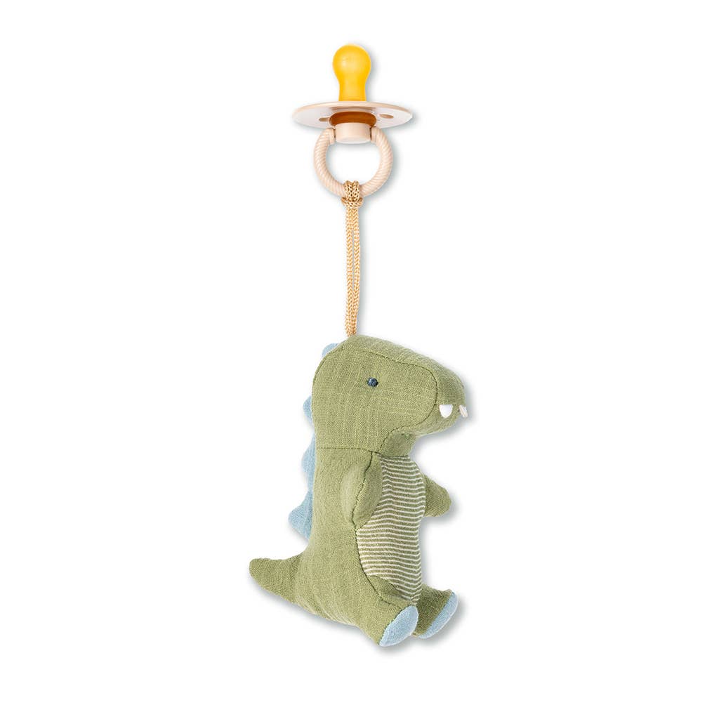 Natural Rubber Pacifier & Lovey Animal: Dino