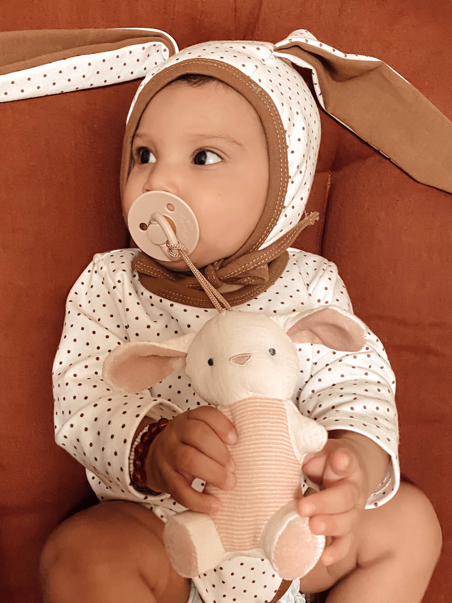 Natural Rubber Pacifier & Lovey Animal: Bunny