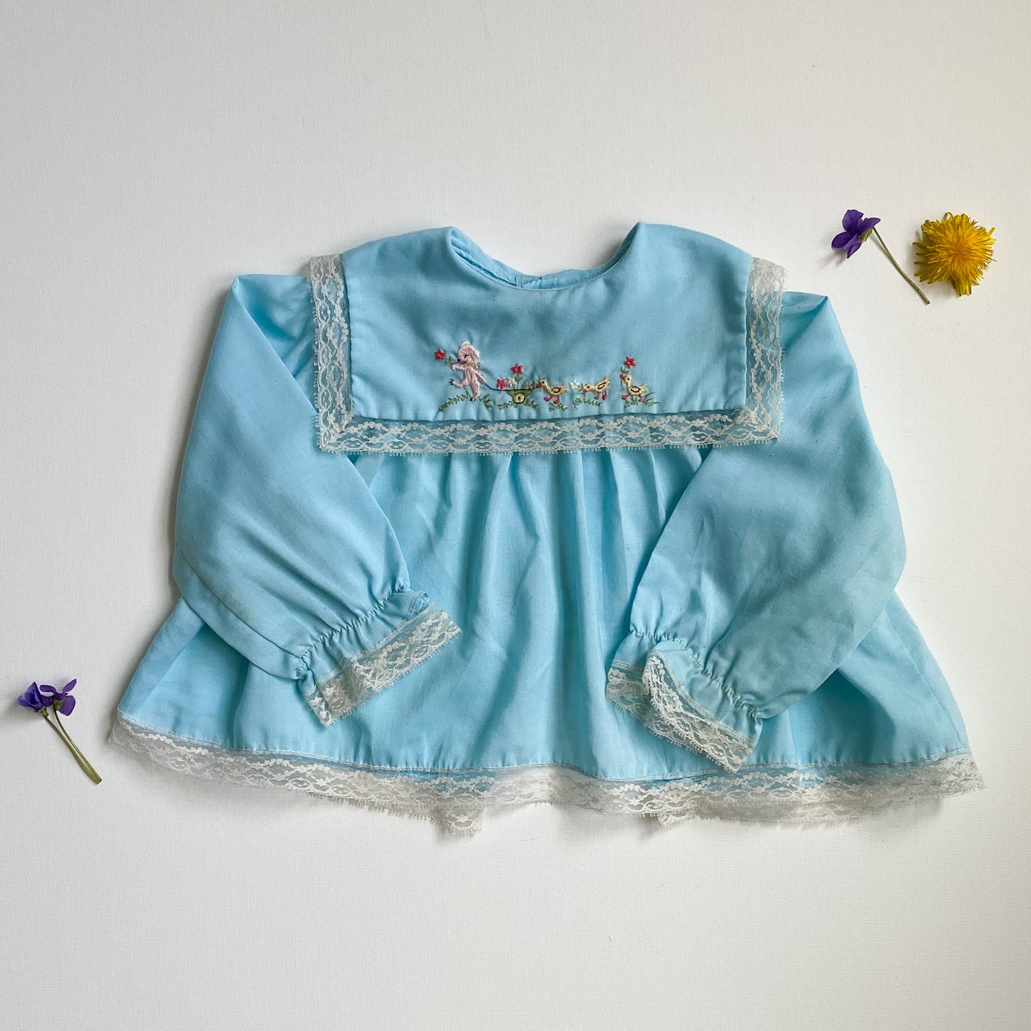 Vintage Embroidered Baby Blouse 12-18M