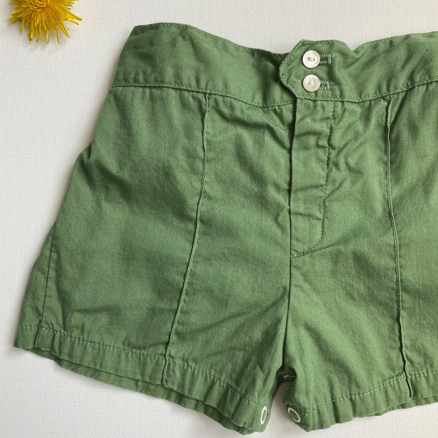 Vintage Green "Boyscout" Style Shorts 6-12M