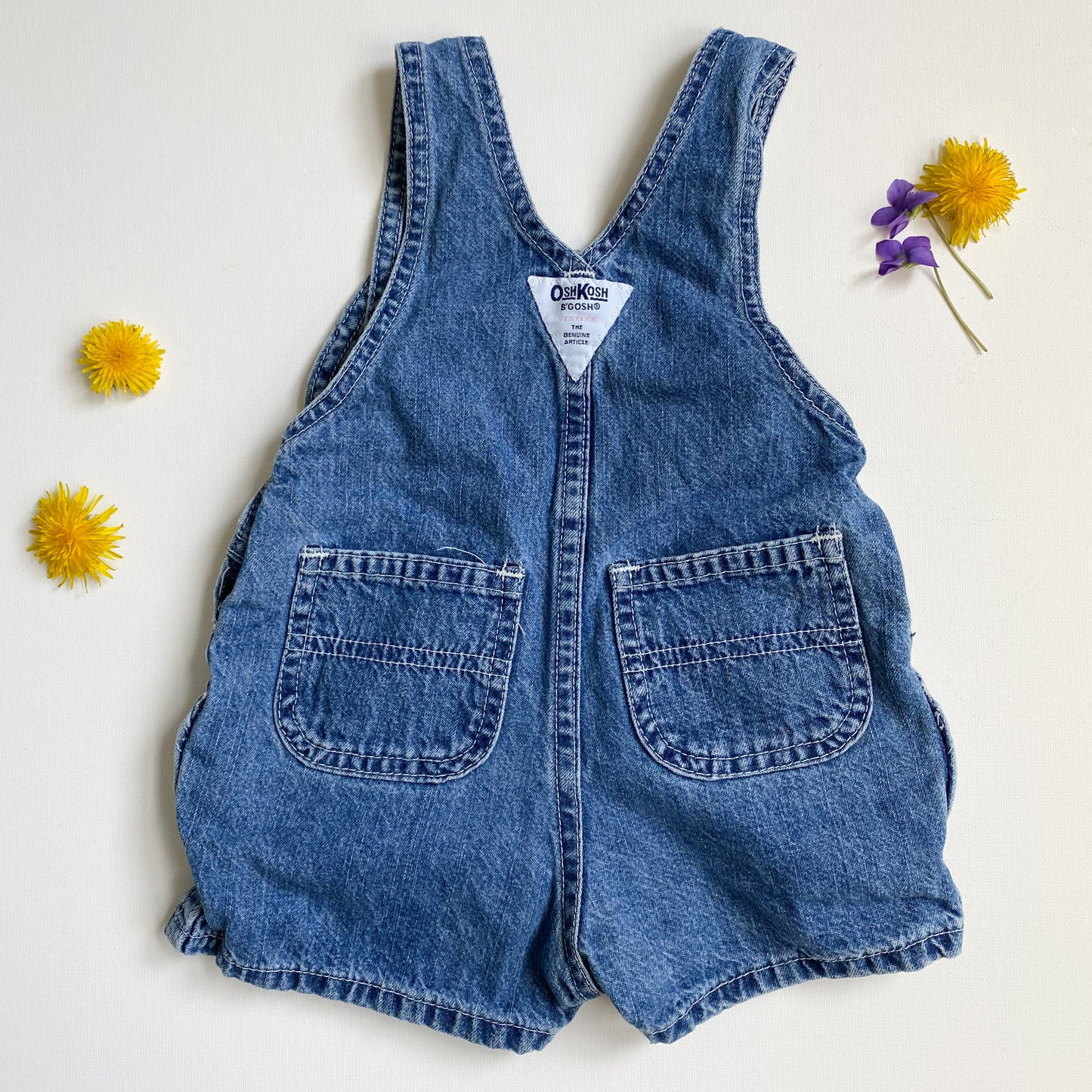 Vintage Osh Kosh Denim Short Overalls 12-18M